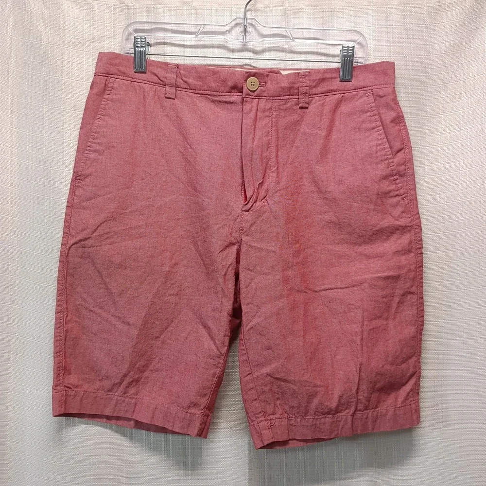 J. Crew Mens 33 Red 100% Cotton Chino Shorts Beach Preppy Pockets